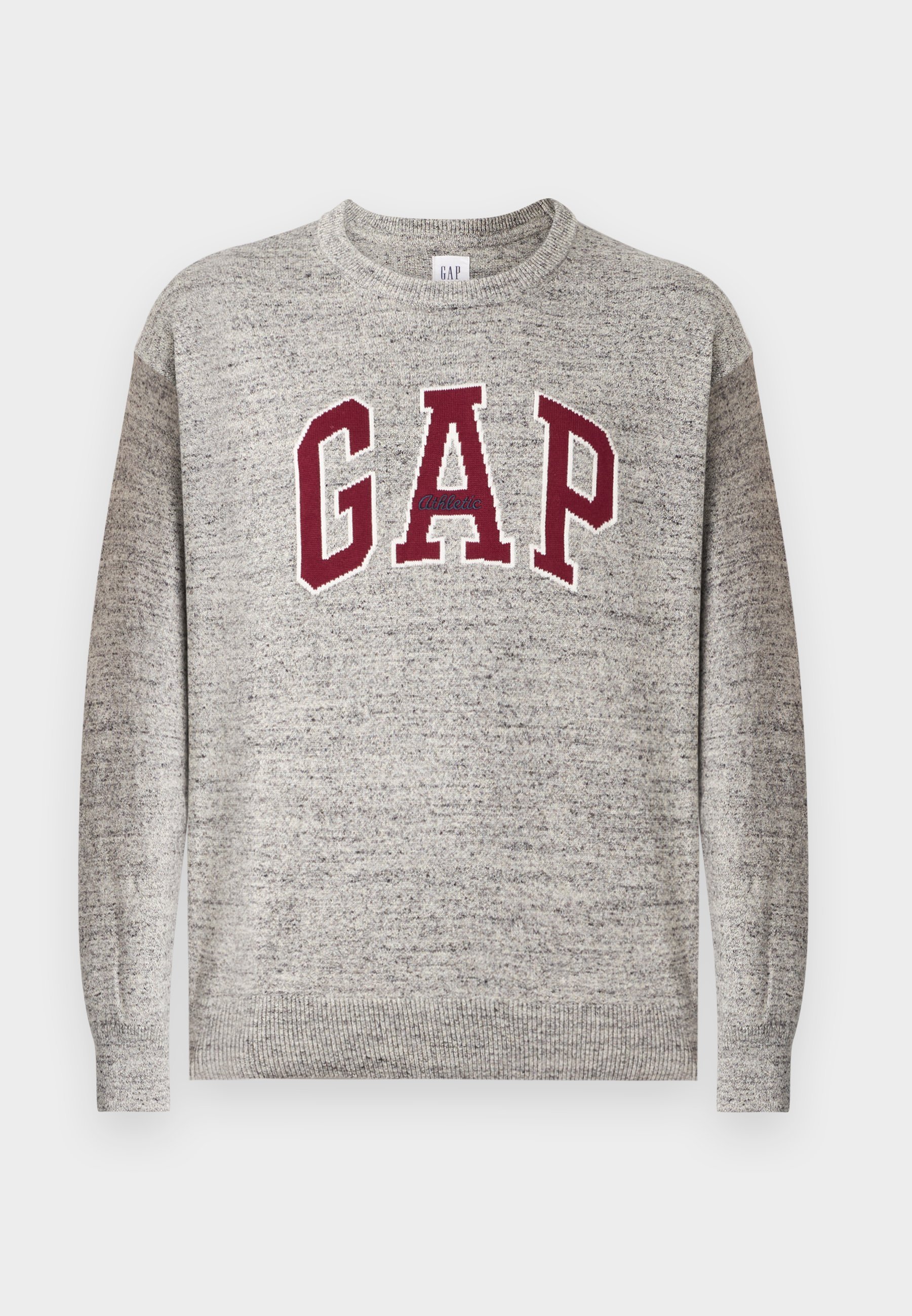 Pull GAP ATHLETIC INTARSIA CREW - Gris chiné