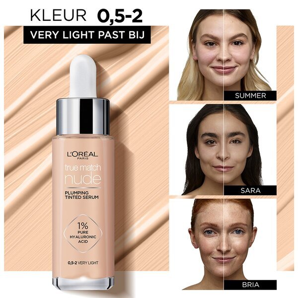 L'Oréal Paris True Match Nude 0.5-2 Vrlo lagani tonirani serum za punjenje kože<br>30ml