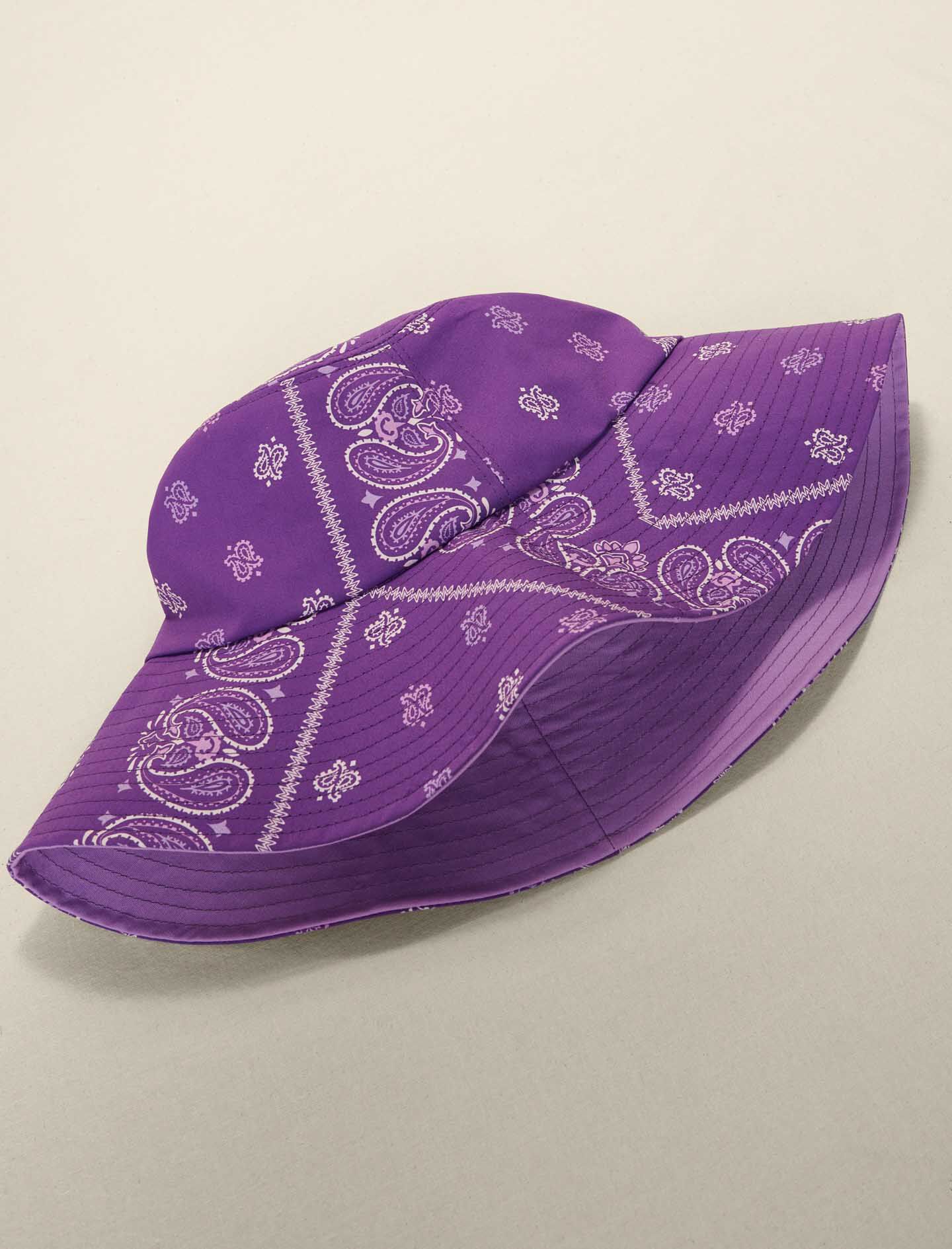 Bob met paisleyprint - Paarse bandana