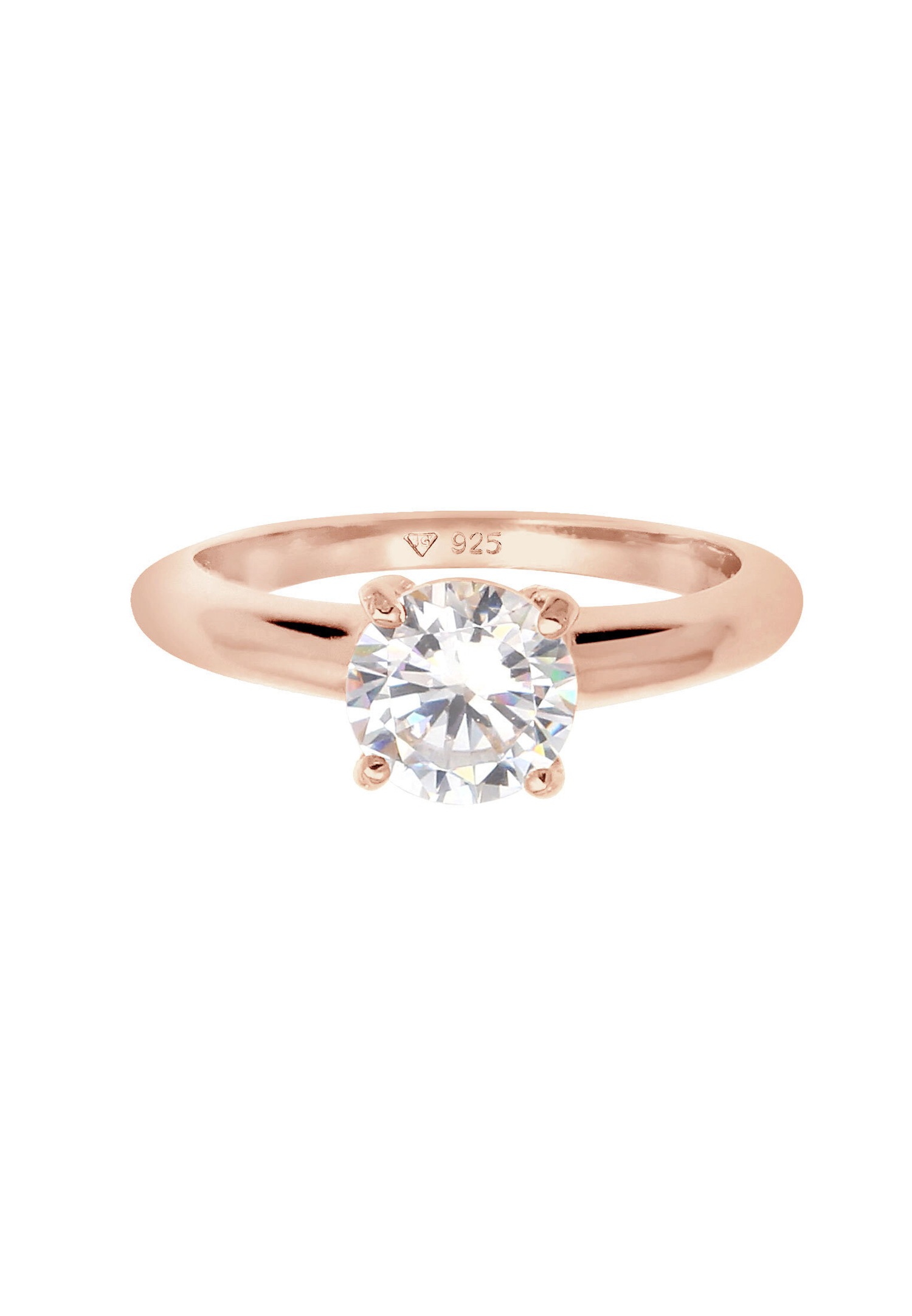 Elli Femmes Solitaire Classique avec cristal de zirconium en argent sterling 925