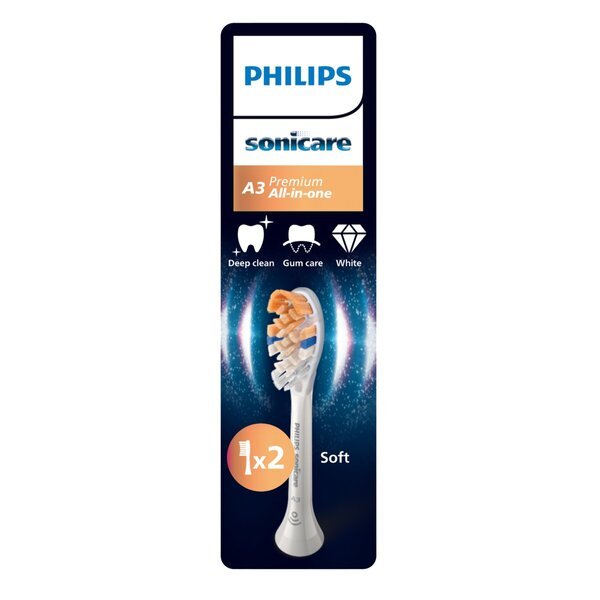 Philips Sonicare Premium All-in-One – elektriskās zobu birstes uzgaļi – balti – 2 gab. iepakojumā - HX9092/87<br>balti, 2 gabali