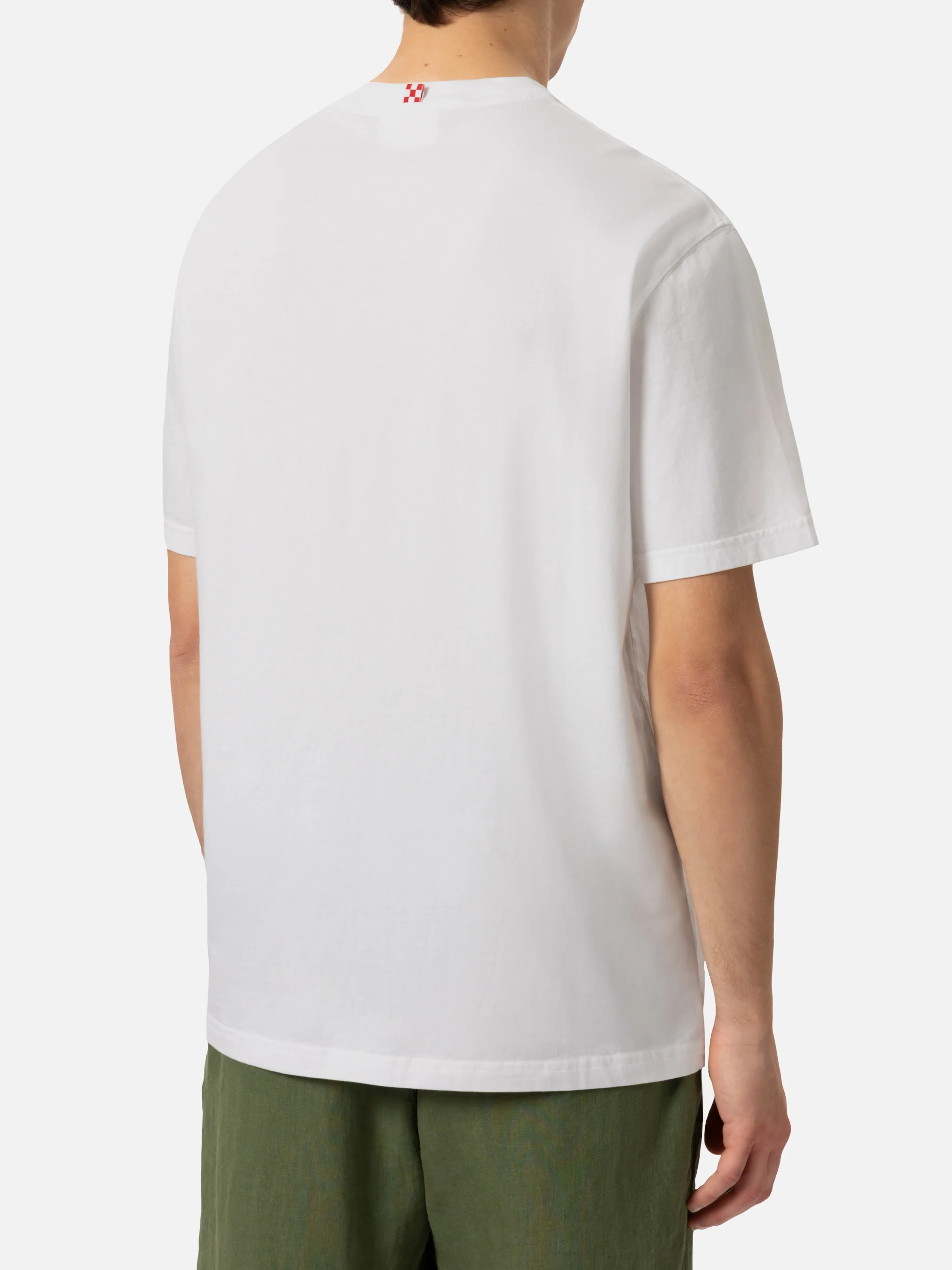Portofino T-shirt van klassiek katoenen jersey met Saint Bar-borduurwerk.