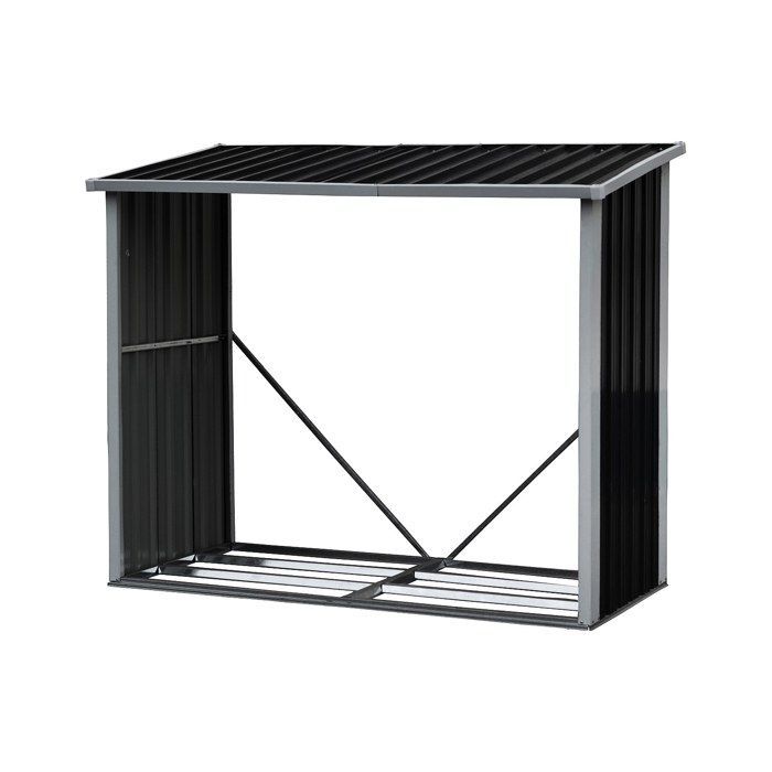 Leñera metálica de acero galvanizado de 1,69 m³ - 2 unidades - L182 x W83 x H148cm - DERWOOD