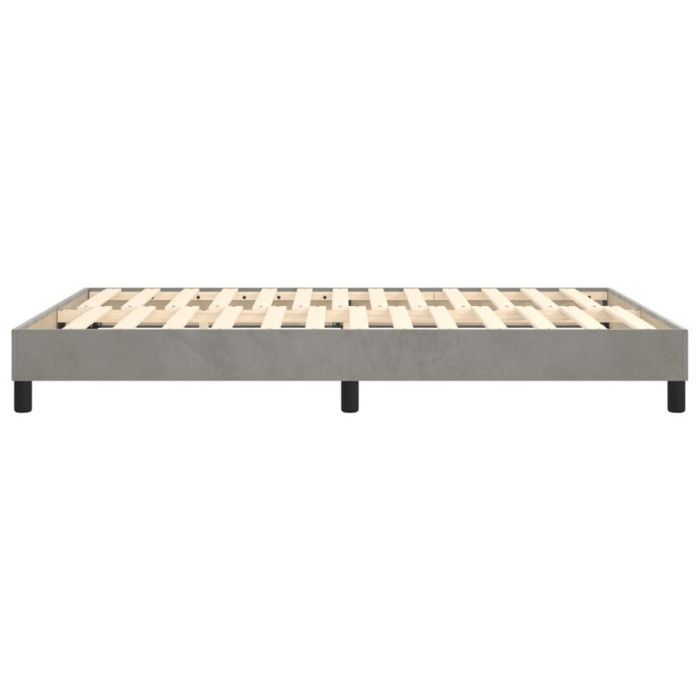 3120766 vidaXL Base de cama de muelles gris claro 140x190 cm Terciopelo