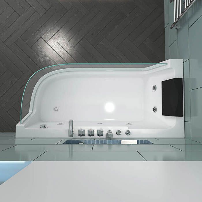 Baignoire Whirlpool HOME DELUXE CARICA - 170 x 80 cm - Droite