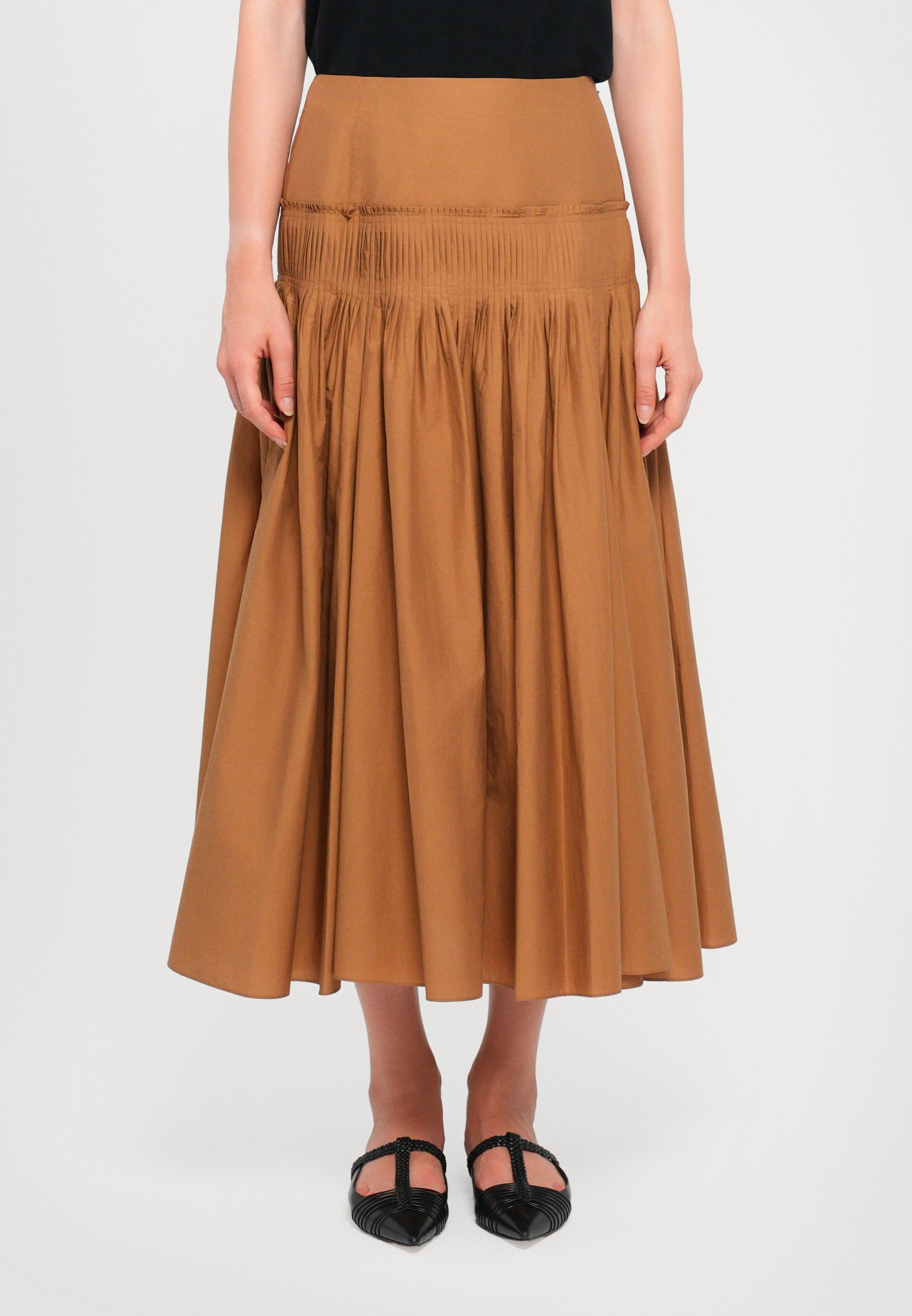 Gonna a trapezio Theory YOKE SOFT - bronzo
