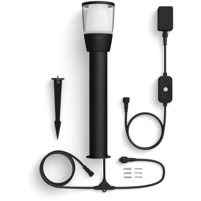 Kit de inicio para estación de carga inteligente exterior WIZ ELPAS de 12 V - Molinillos de viento - Aluminio - LED integrado - Negro
