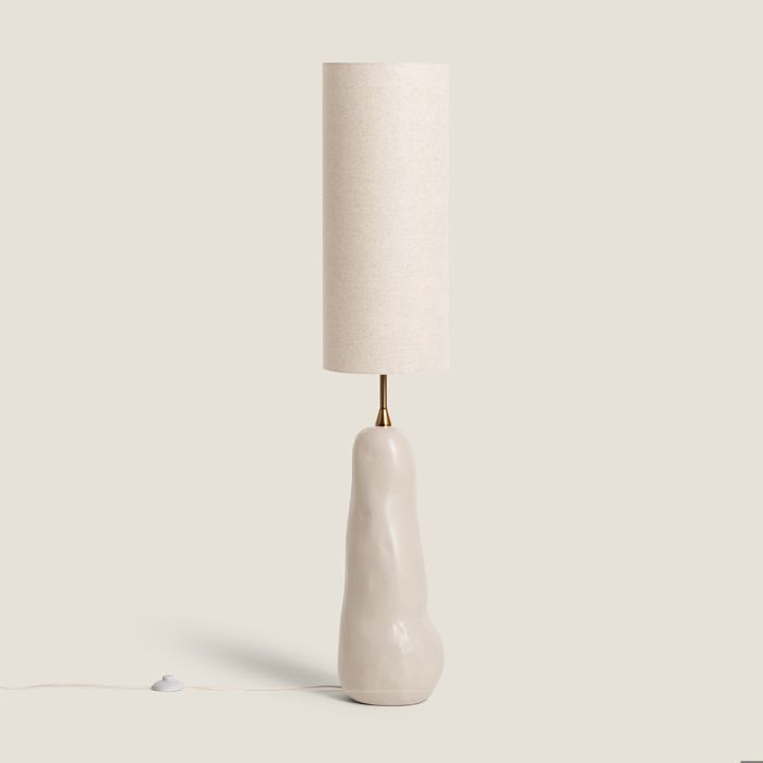 Lampe à Poser Céramique et Toile Bryony Taupe