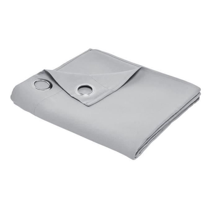 Cortina opaca TODAY con ojales, gris liso, 140x240 cm
