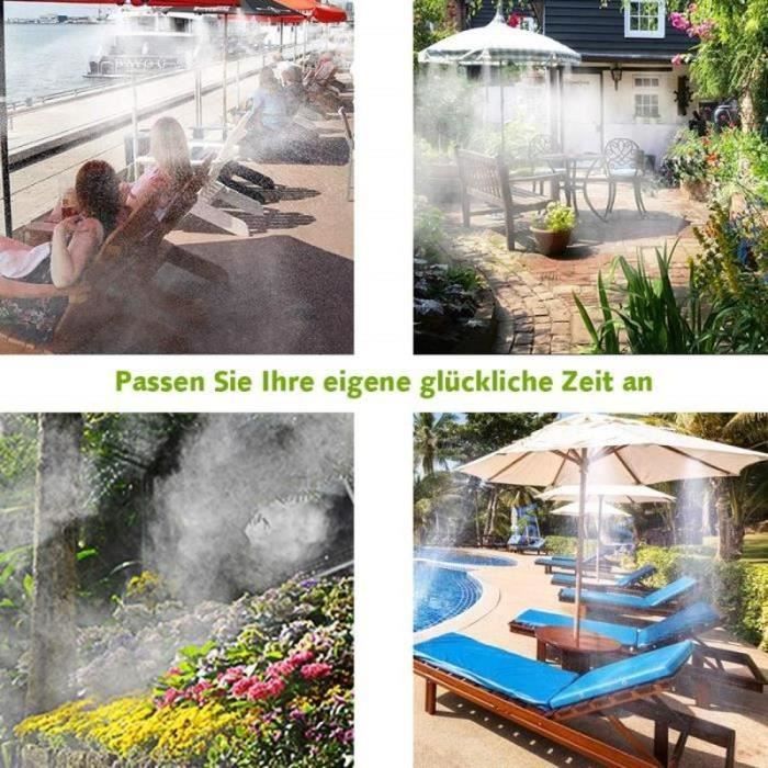 Sistema de nebulización para exteriores de 9 m, sistema de nebulización para patios, sistema de enfriamiento por nebulización, kit de manguera de nebulización