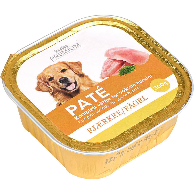MaxDog Hundefoder 300 g fuglepostej MaxDog