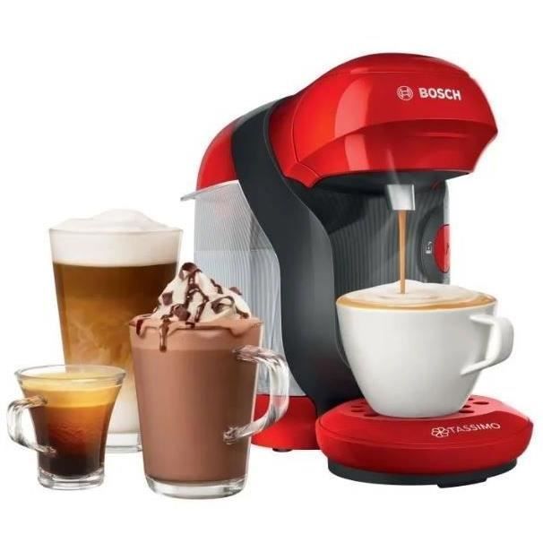 Máquina multibebidas BOSCH TAS1103 Tassimo, roja - Presión de 3,3 bares - Capacidad del depósito de agua: 0,7 l