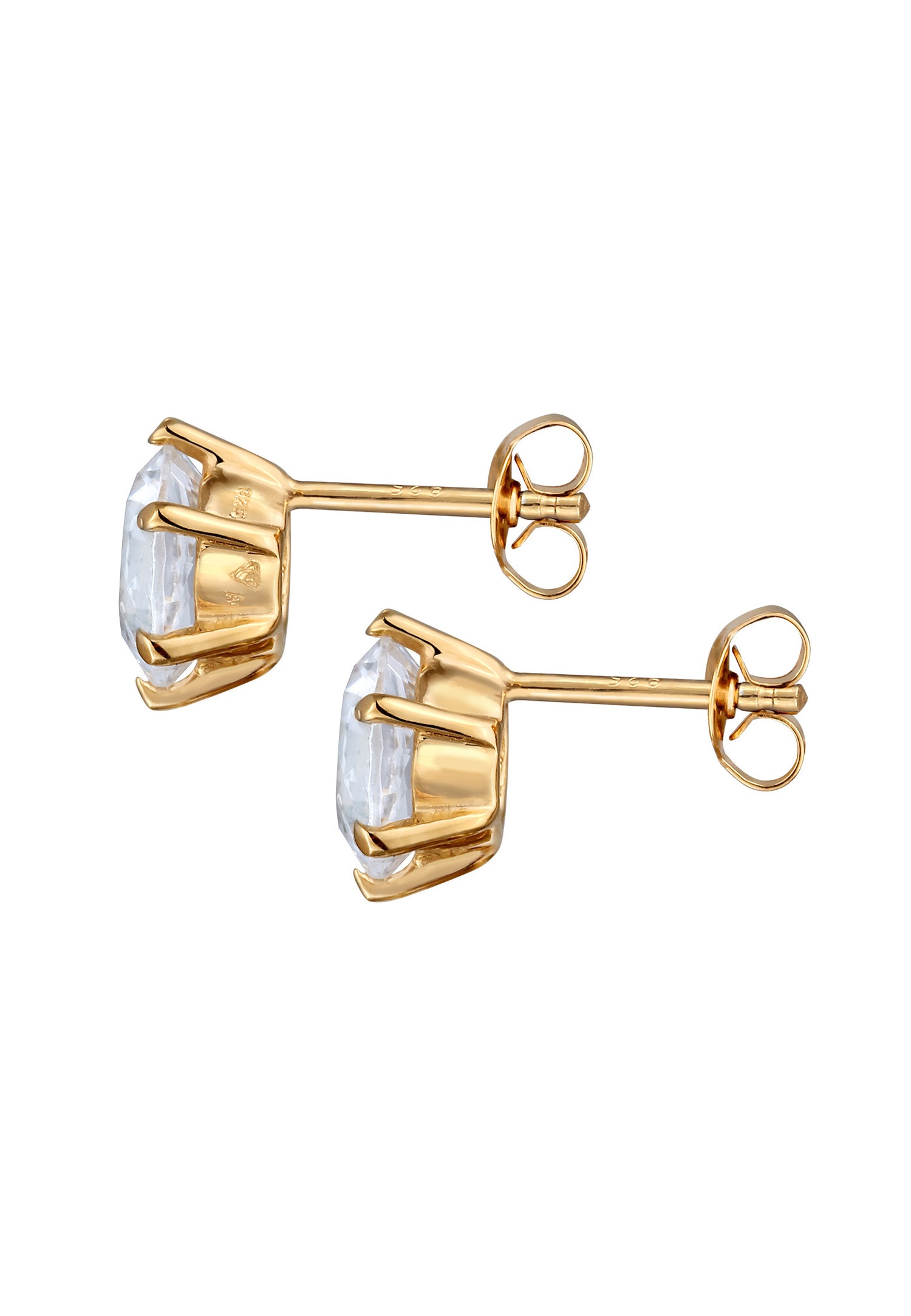Elli Elli Boucles d'oreilles Femmes Cristaux de verre Taille Brillante Blanc Argent Sterling 925 Tenue de soirée