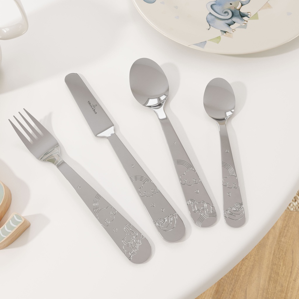 Detská sada príborov Villeroy & Boch, 4-dielna, motív: Beh slonov – 1-dielna