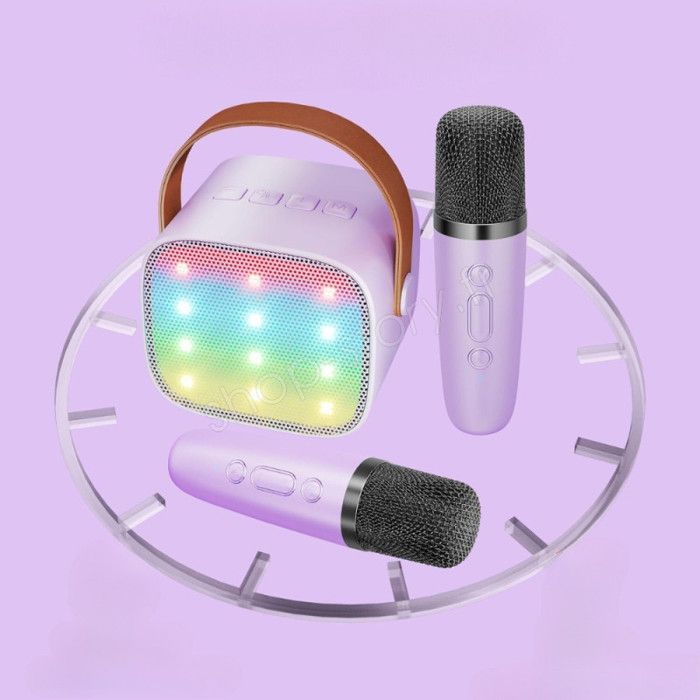 Kit Karaoke - SHOP-STORY - KARAOKIT_VI - Portabil - 2 Microfoane Wireless - LED