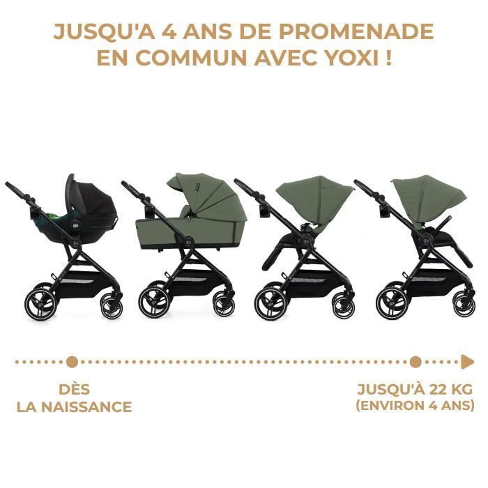 Passeggino multifunzione Kinderkraft YOXI 2 in 1, leggero e maneggevole, impermeabile con filtro UPF50+, fino a 4 anni, verde.