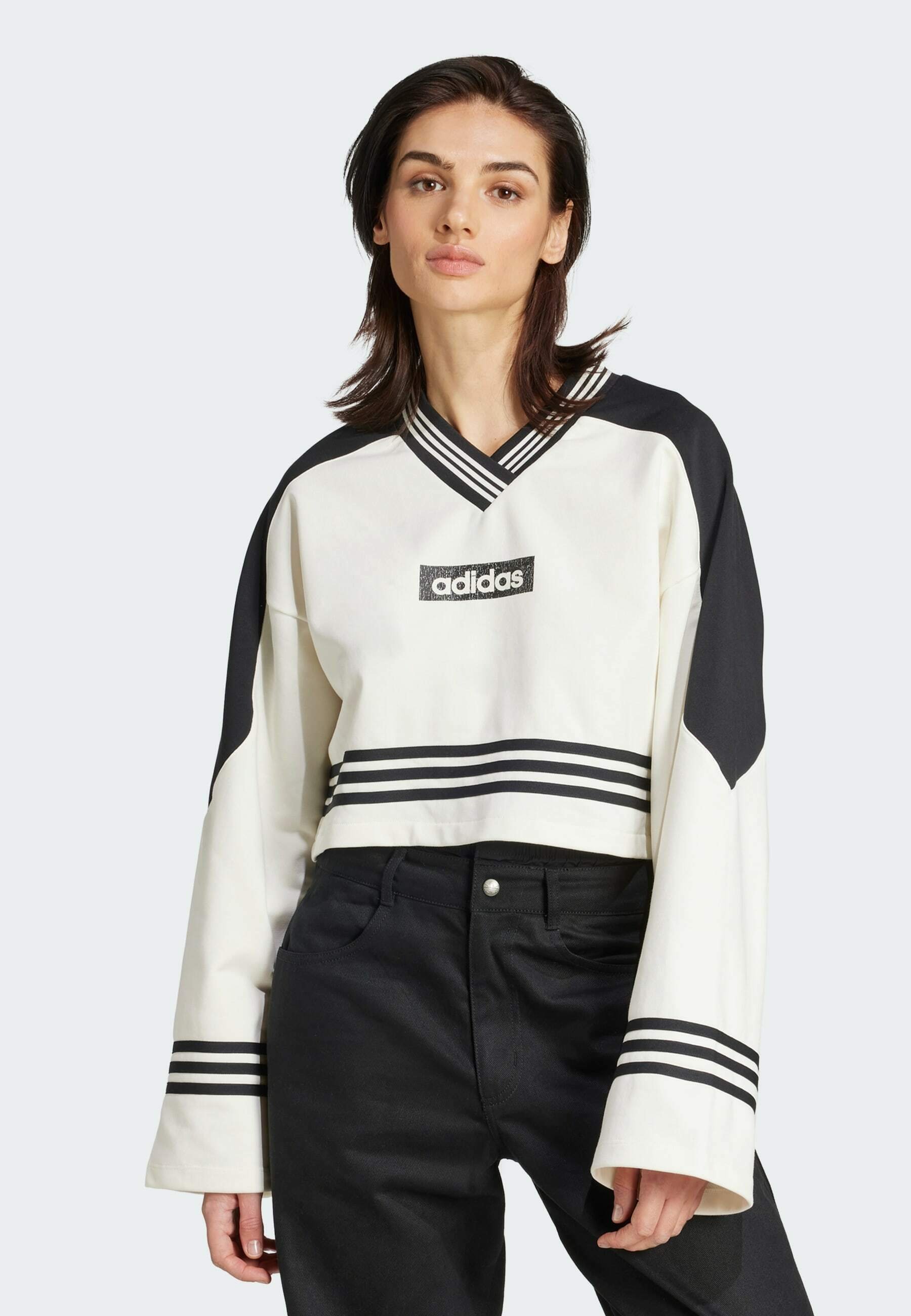 adidas Originals CREW - Sweatshirt - gebroken wit zwart