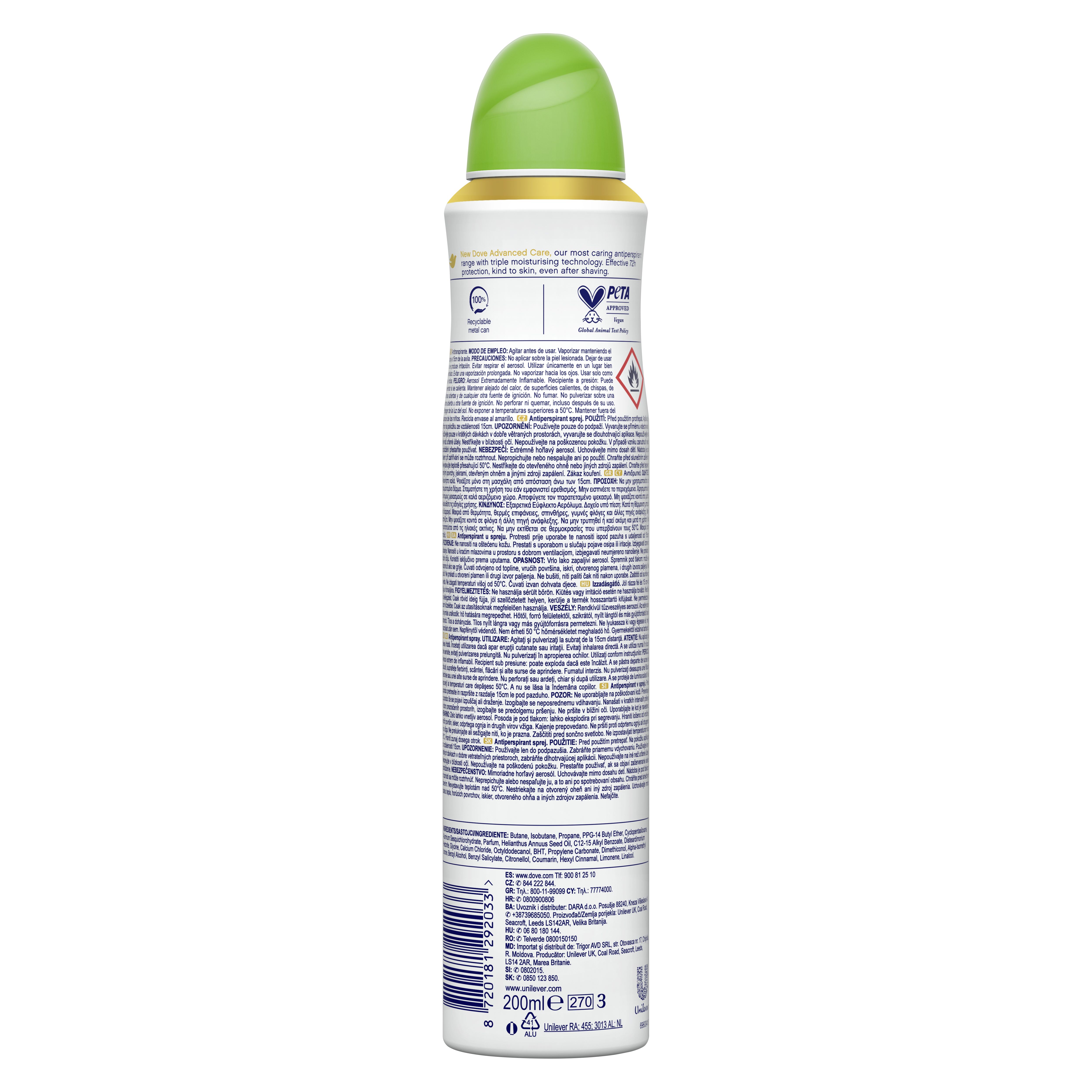 „Advanced Care“ agurkų skonio antiperspirantas purškiamas dezodorantas Purškiami dezodorantai