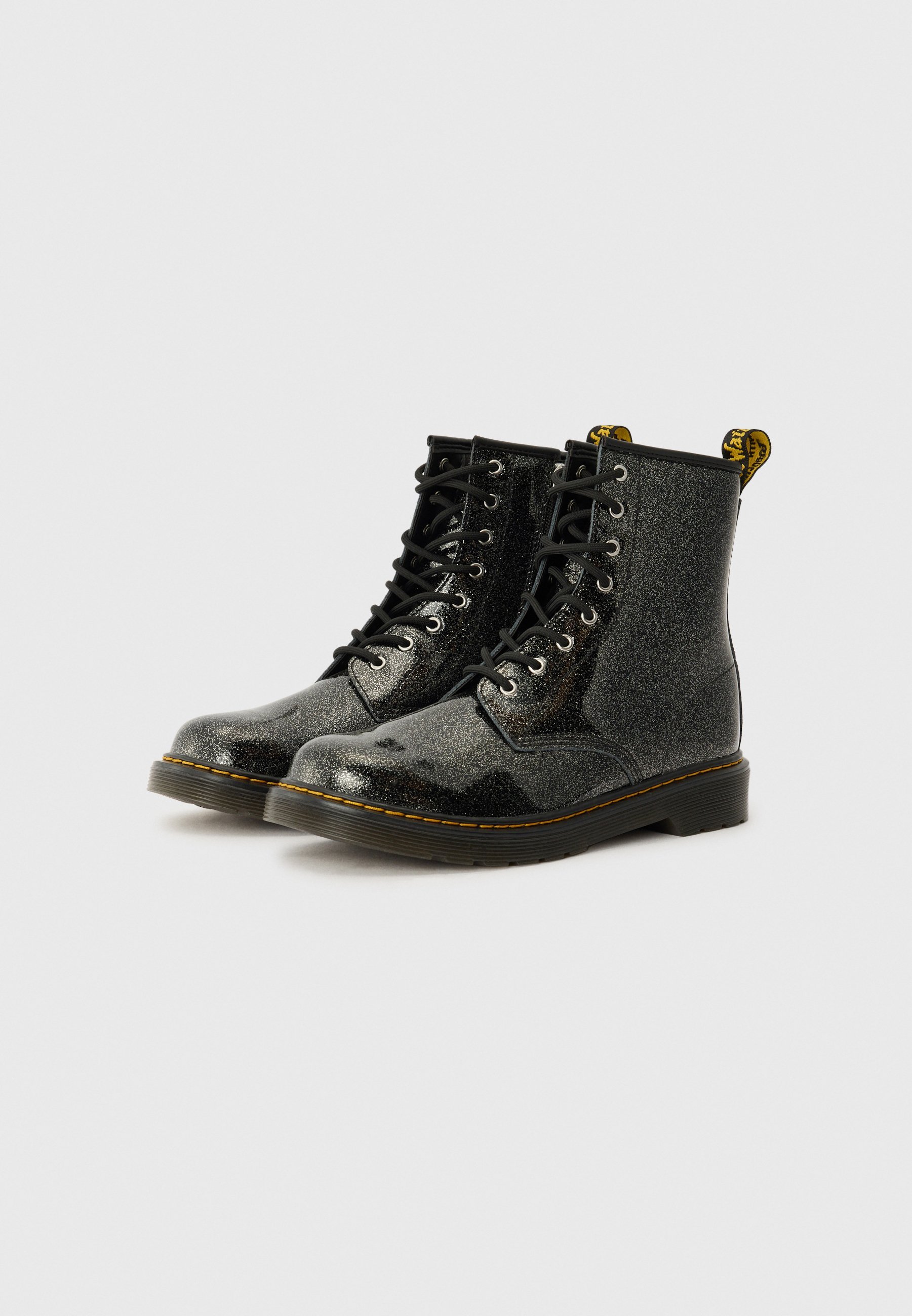 Bottines Dr. Martens à lacets - noires/argentées/paillettes nébuleuses
