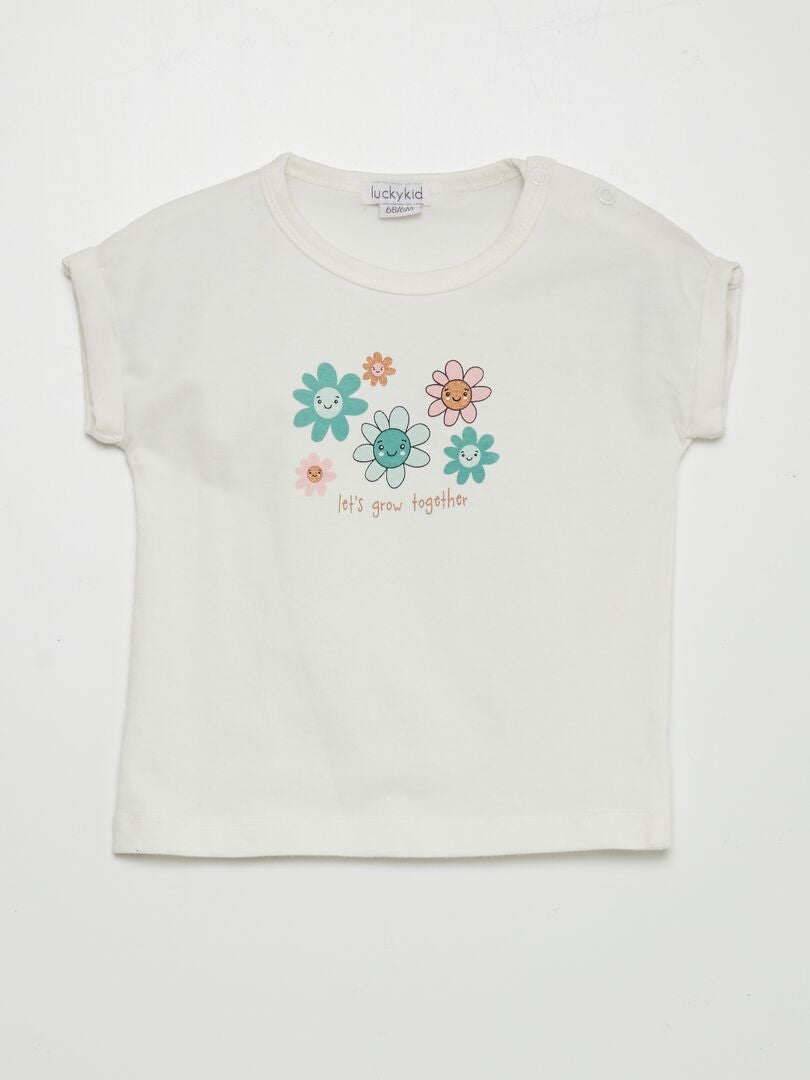 Set van T-shirt en short - 2-delig - WIT