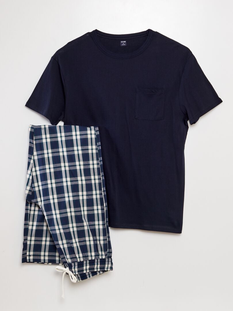 Conjunto de pijama comprido - 2 peças - AZUL