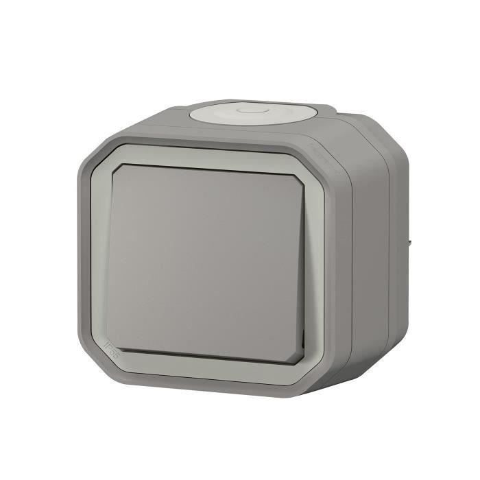LEGRAND Plexo Wasserdichter Schalter oder Wechselschalter - 10 A - Grau
