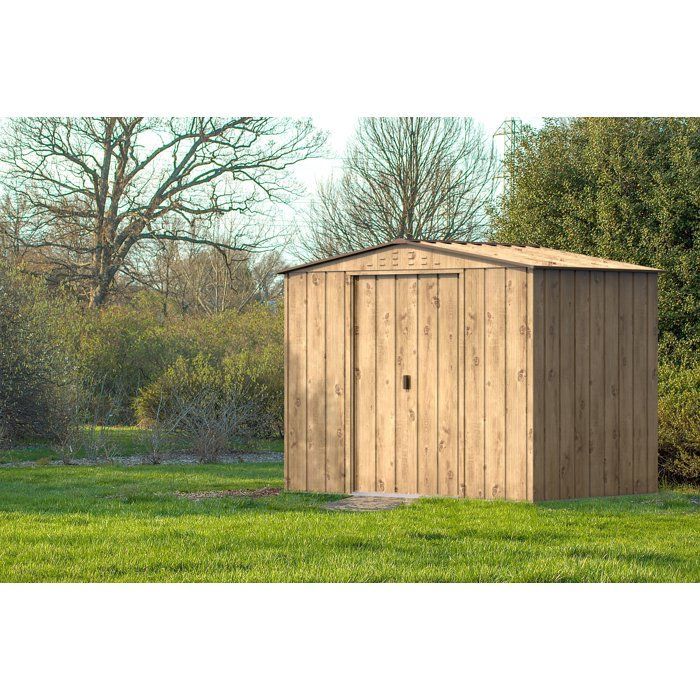 DURAMAX 4.75m² metal garden shed with wood-effect finish + anchoring kit - 0.33mm thick