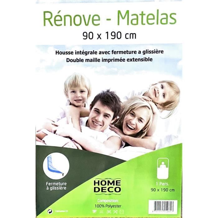Funda de colchón - HOME DECO - Renove - 90 x 190 cm - 100 % poliéster - Lavable a 30 °C