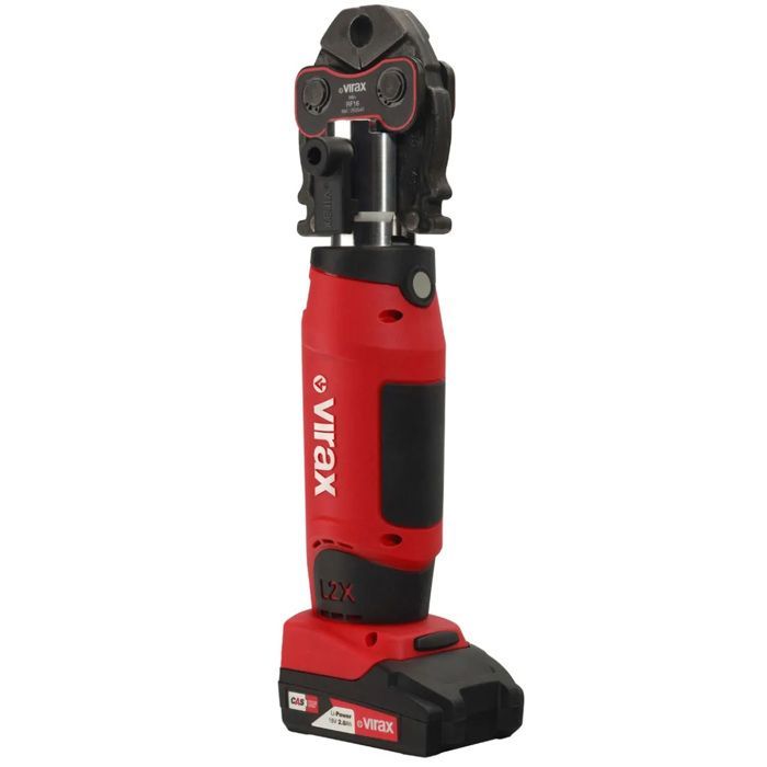 VIPER L2X electro-mechanical crimping press + TH16-20-26 inserts - VIRAX - with 2 x 18V 2.0Ah batteries - fast charger - carrying case