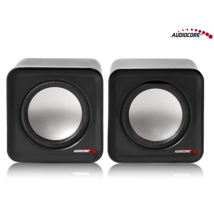Enceinte Audiocore AC870B - Haut-parleurs d'ordinateur filaires 6W USB noir