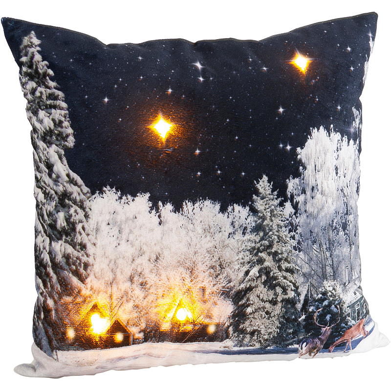 Coussin d'intérieur 45x45 cm avec lumière LED, motif naturel