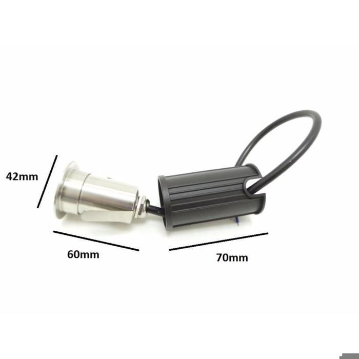 Inbouw LED-grondspot voor buiten, 12V 1W IP68, 45° - Koel wit 6000K - 8000K - SILAMP