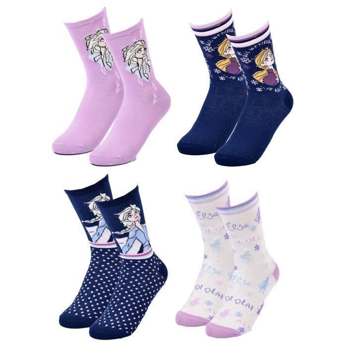 Calcetines - FROZEN - Paquete de 4 pares 7647 - Niñas - Algodón, poliéster y elastano