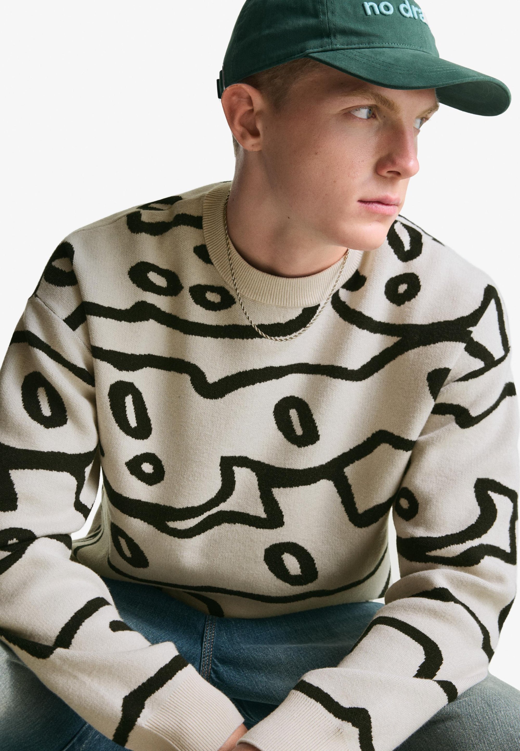 Bershka PRINTED - Trui - wit
