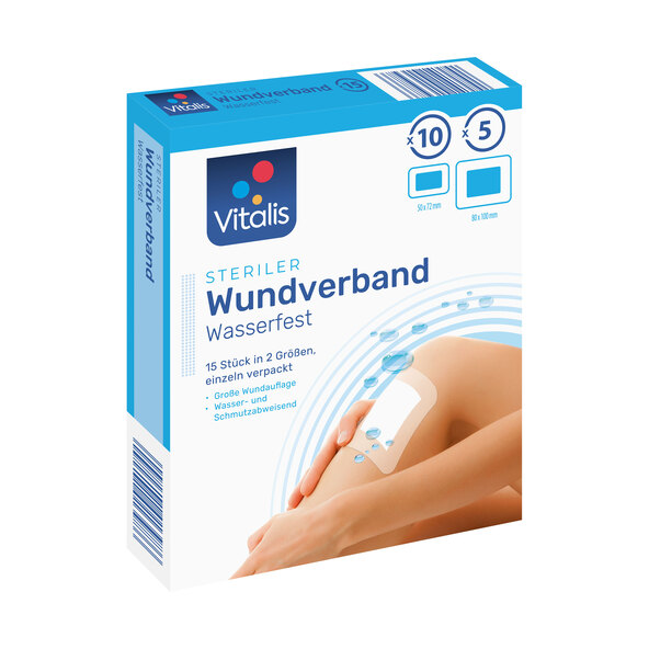 Sterile sårplaster, sett med 2, vanntette