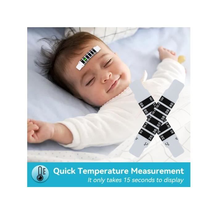 20 tiras de temperatura, tiras reutilizables para medir la fiebre en la frente con 20 manuales, tira de temperatura confiable para usar
