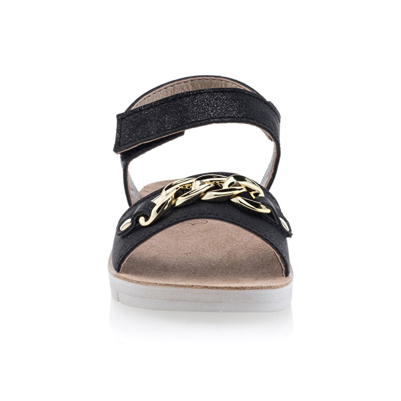  Sandalias negras para niñas / Zapatos de punta abierta