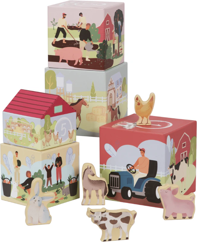 eliNeli Stacking Tower Farm dado para crianças