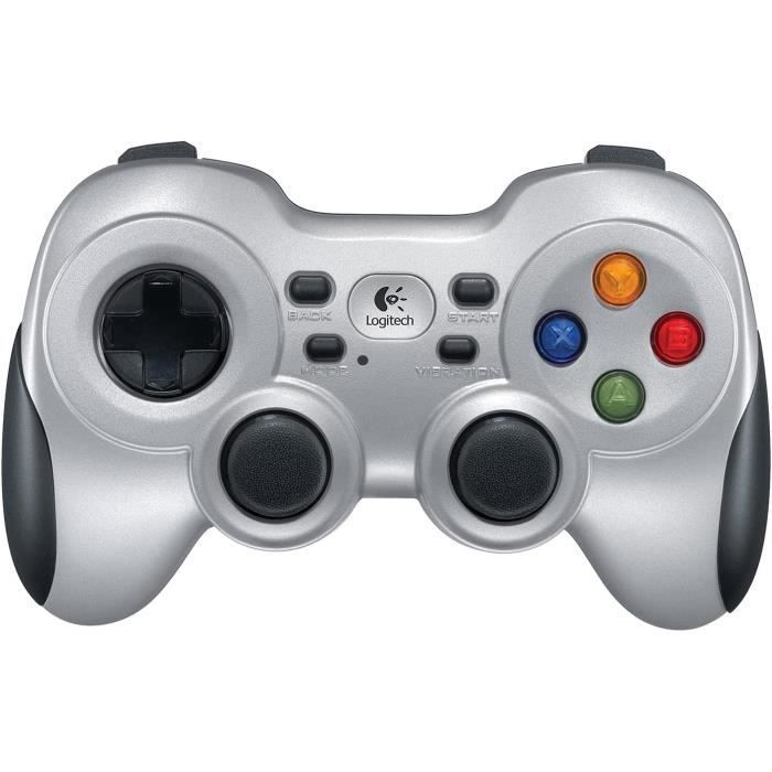 Gamepad sans fil Logitech F710 - Double retour de vibrations - Compatible PC - Noir/Argent