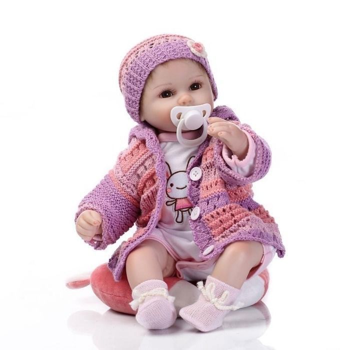 Muñeca bebé reborn - 42 cm - vinilo - Extremidades articuladas