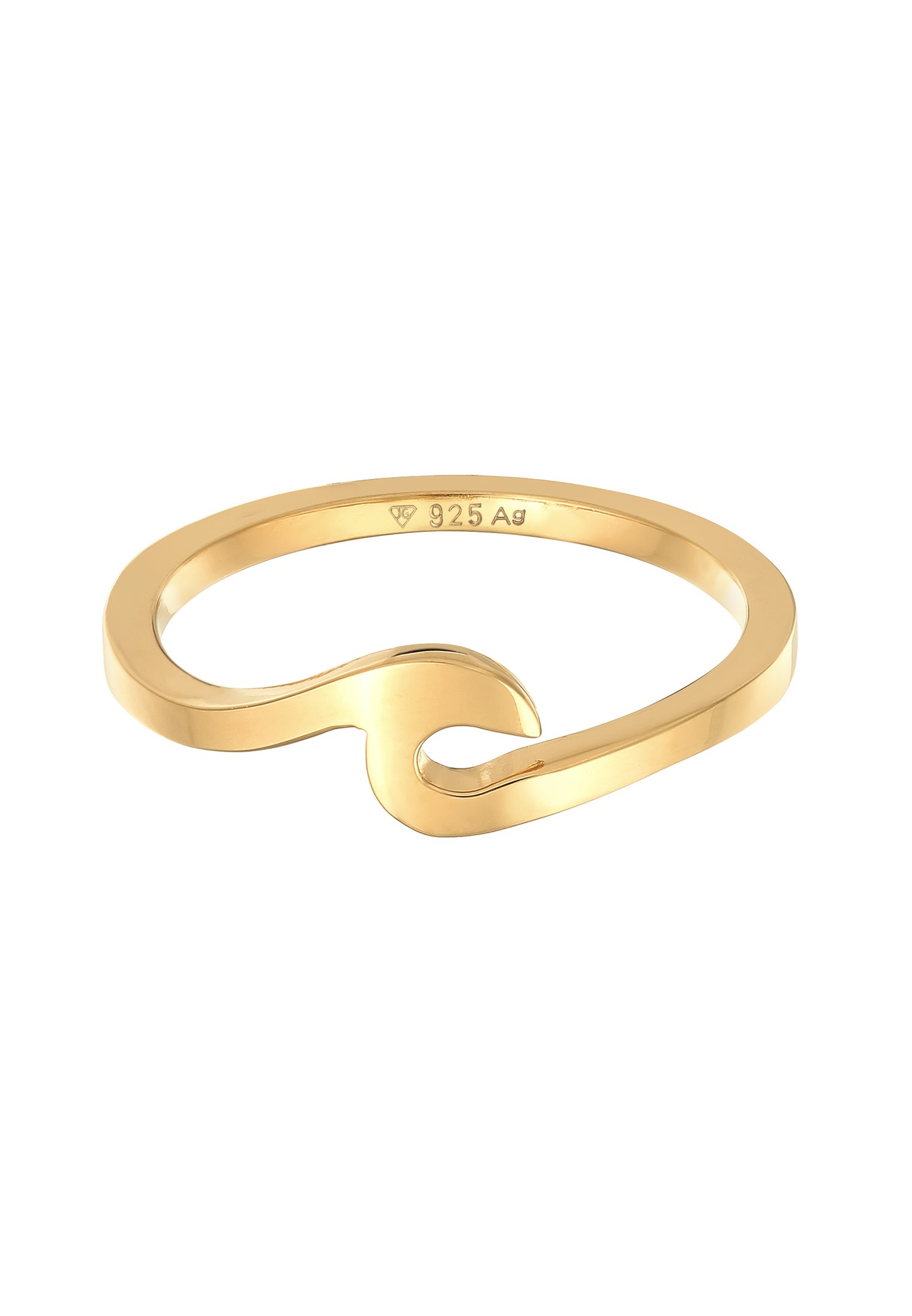 Elli Femmes Vague Basique Tendance en Argent Sterling 925