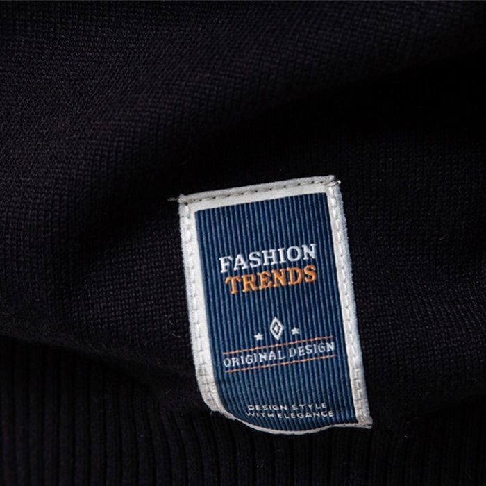 Suéter para hombre, suéter de algodón de punto fino con cuello en V para hombre, suéter de manga larga con cuello en V para hombre, corte clásico - Negro