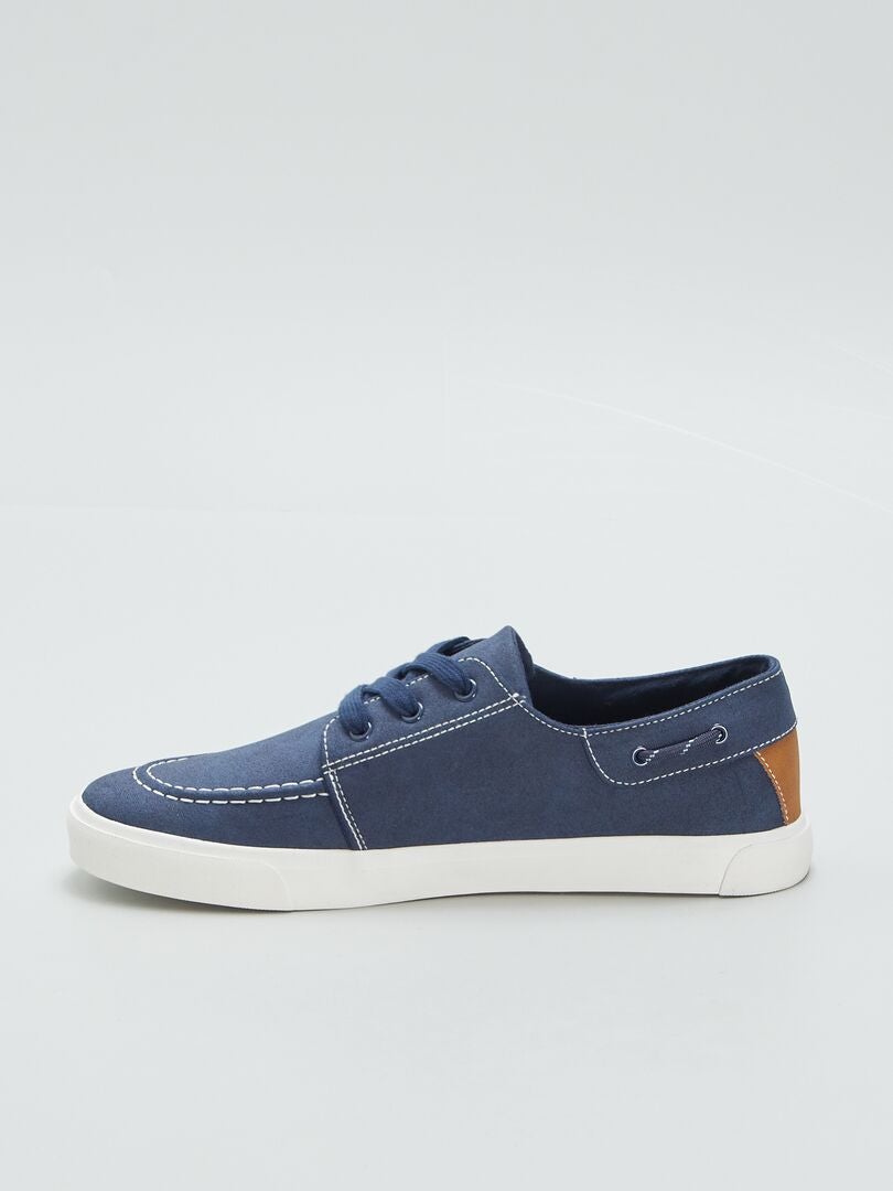 Buty żeglarskie sznurowane - NIEBIESKIE