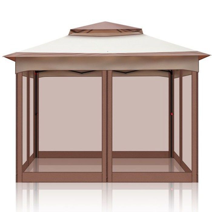 3,3x3,3M Tonnelle pour jardin - Extérieur, réception, fête - Tissu Oxford imperméable - Kaki