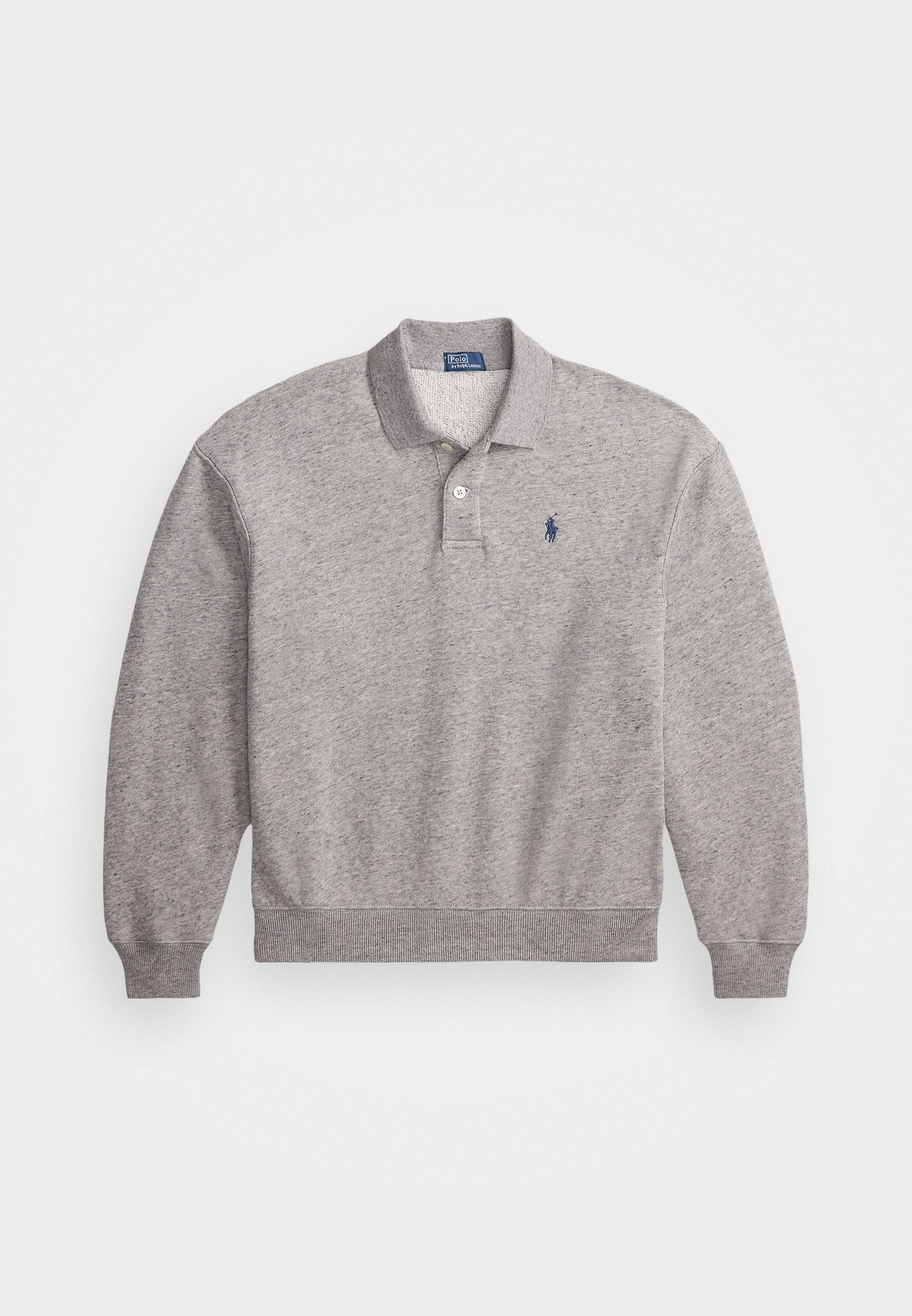 Polo Ralph Lauren LEICHTES FLEECE-LANGARM-POLOSHIRT - Langärmliges Oberteil - Dunkelgrau-Vintage-Melange