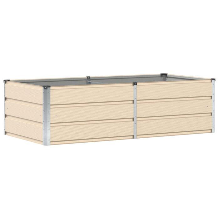 Macetero/jardinera VIDAXL color marfil, 160 x 80 x 45 cm - Acero y plástico, para interior y exterior.