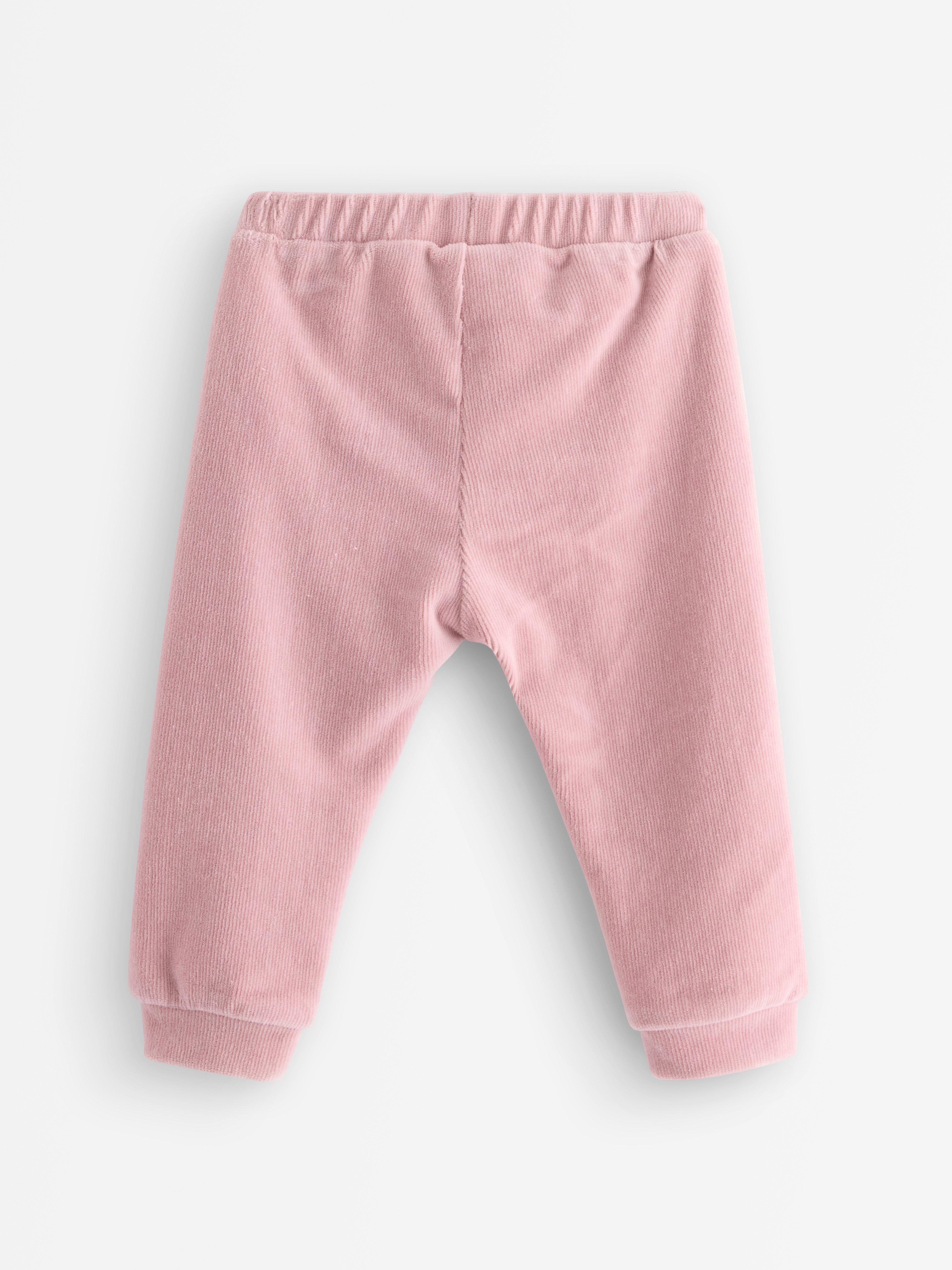 Manšestrové tepláky Dusty Pink