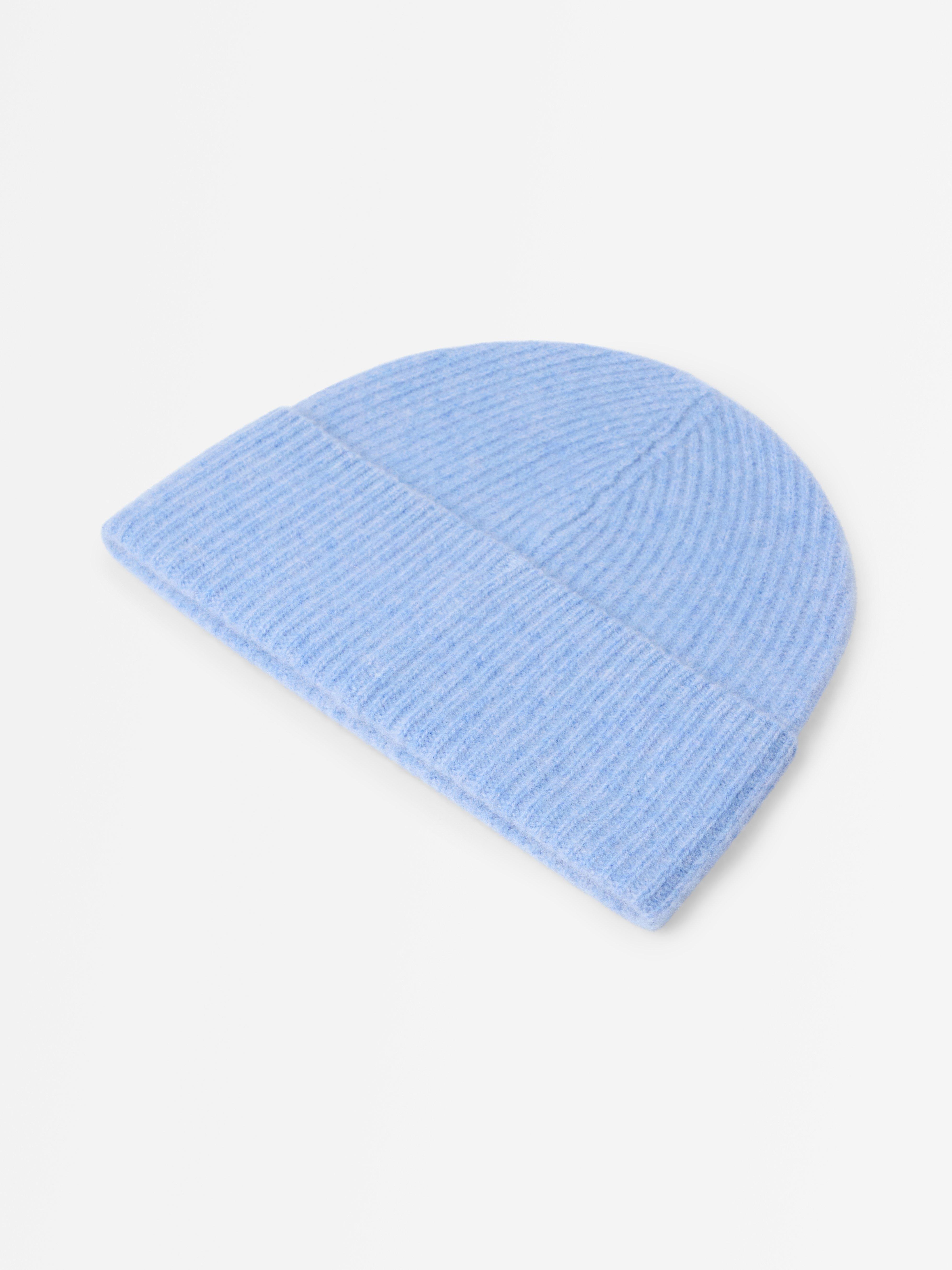 Chapeau en cachemire bleu chiné