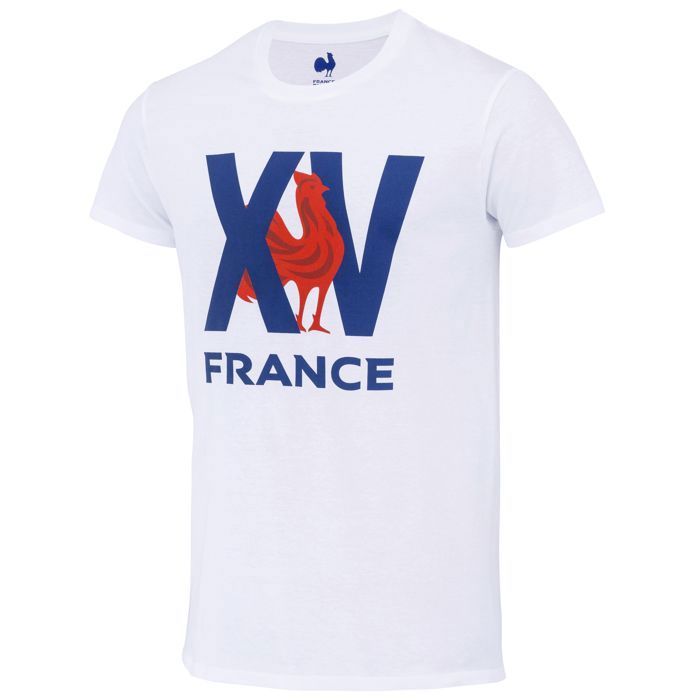 T-shirt - FFR - France XV - Katoen - Korte mouwen - Wit
