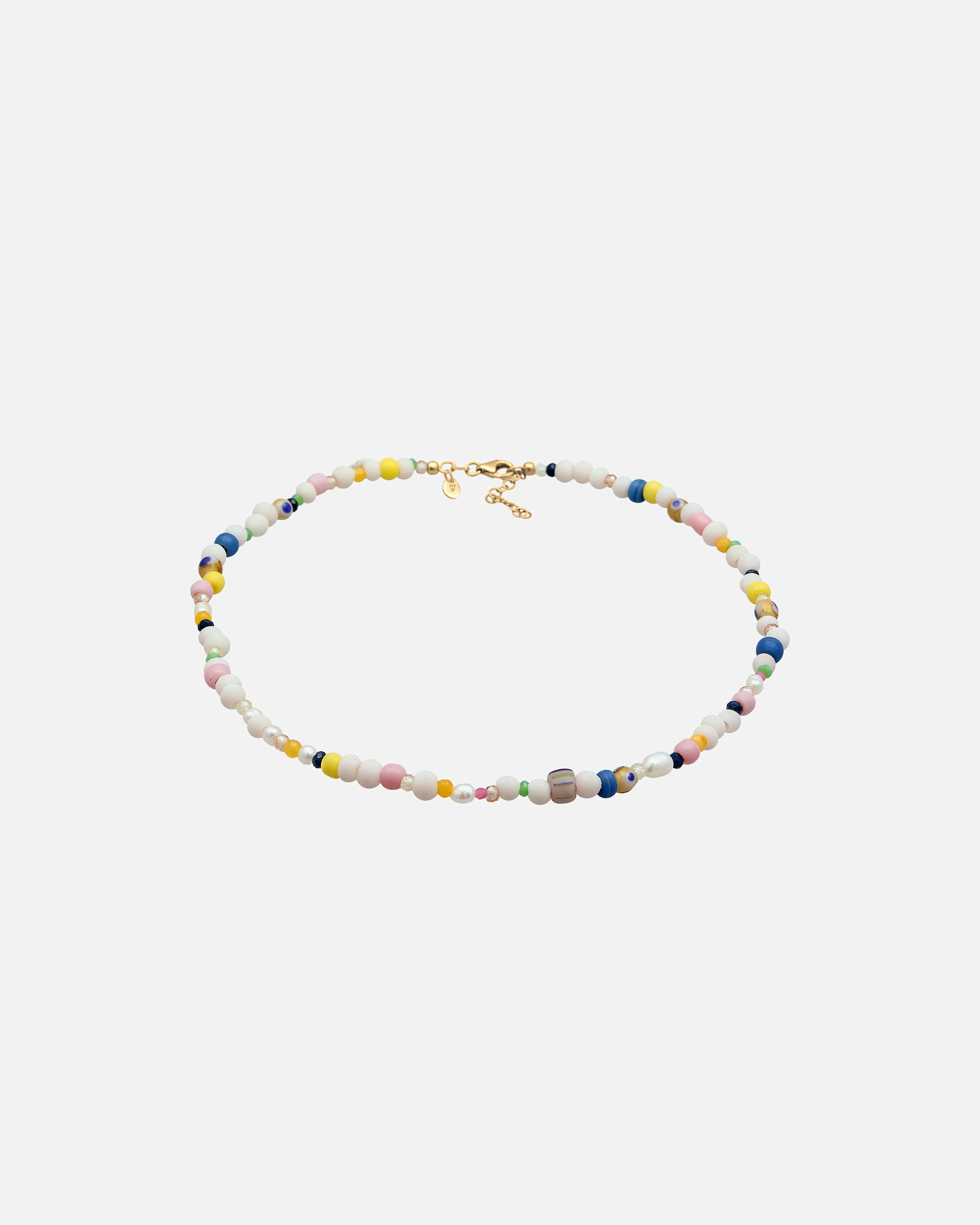 Elli PREMIUM Elli PREMIUM collier Femmes choker été perles multicolores en argent sterling 925 plaqué or